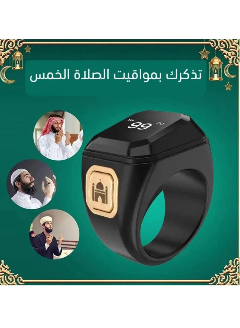خاتم إلكتروني ذكي للتسبيح مصمم لتلبية احتياجات المسلمين للتذكير بالتسبيح وأوقات الصلاة. - Image 2